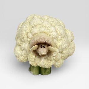 Enesco Home Grown Cauliflower Mushroom Sheep Whimsical Figure Retired 2004 -READ